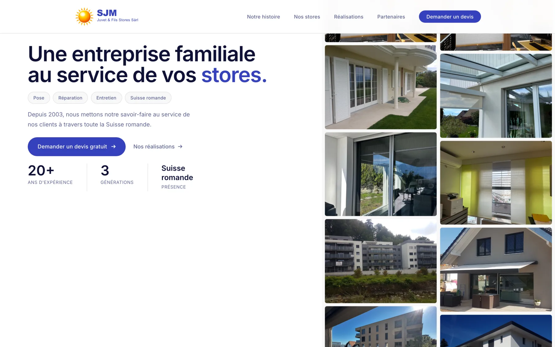 Site Juvet Stores, vue ordinateur